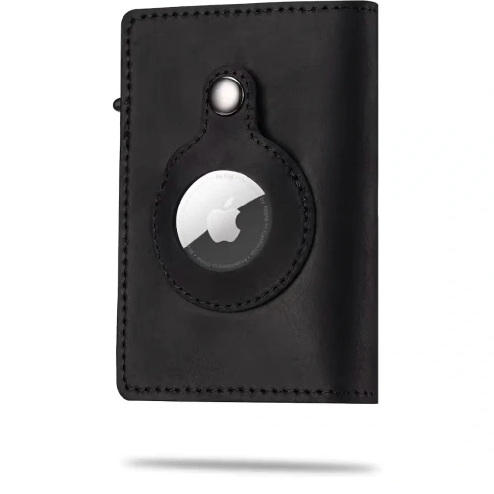 Black Leather Key & Card Holder